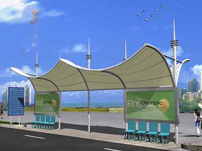 公交站臺膜結構